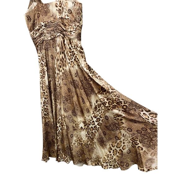 Teri Jon by Rickie Freeman 100% Silk Animal Print Babydoll Dress US4 Vintage Y2K - Picture 4 of 12